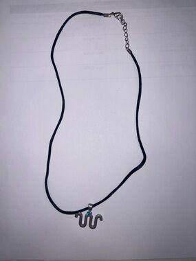 King Ranch Running W Pendant Necklace Silver Western Jewelry Blue Stone